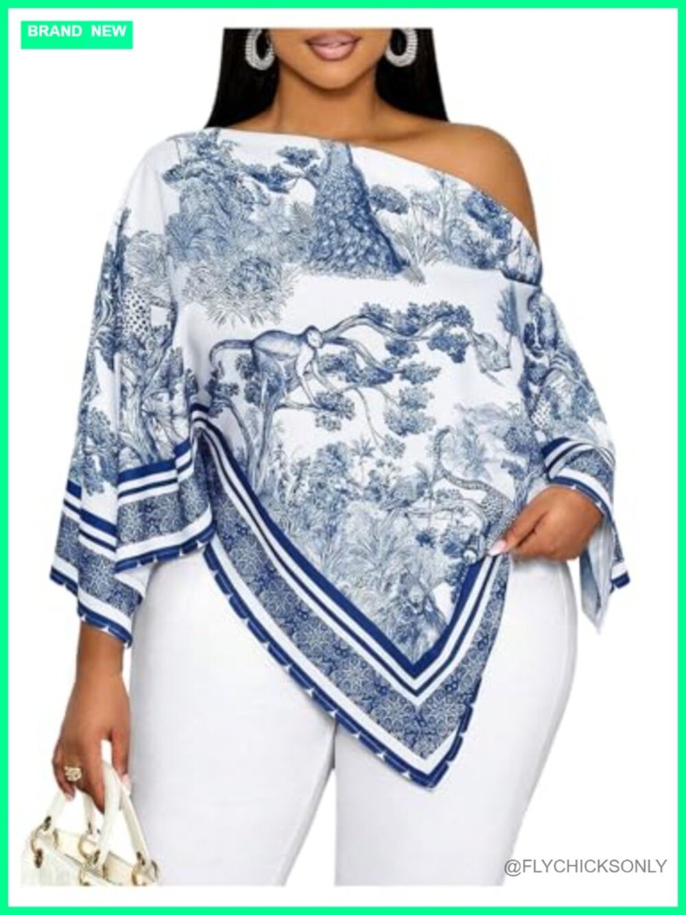 Plus Size Off Shoulder Asymmetrical Blouse Flowy Peasant Top